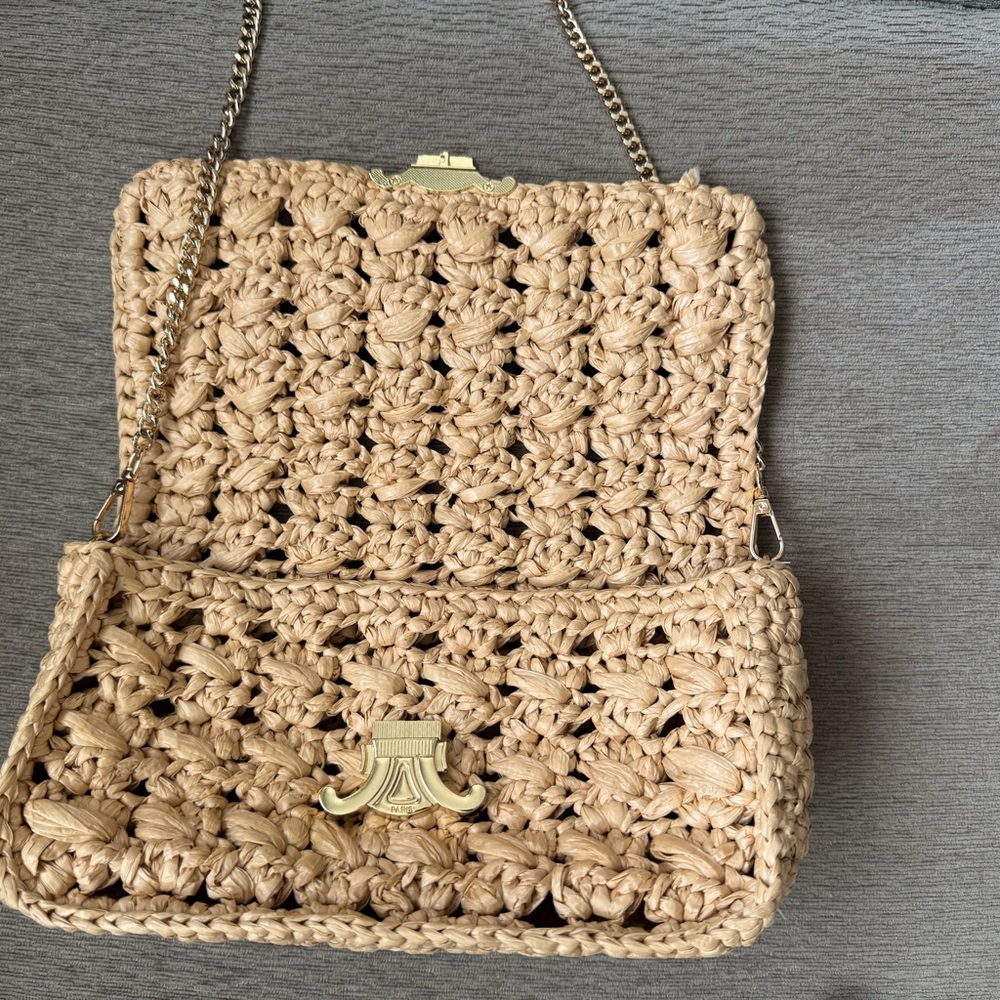 Woven straw shoulder strap purse - Picture 3 of 9